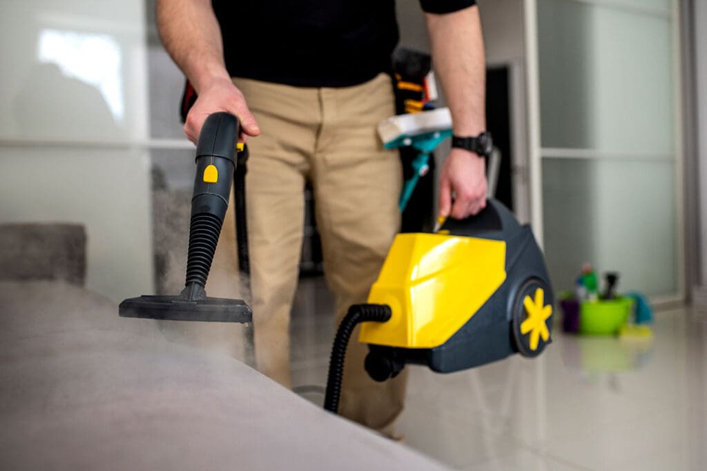 Man doing professional cleaning